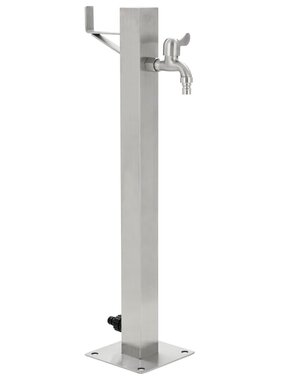 VidaXL Tuinwaterkolom vierkant 65 cm roestvrij staal