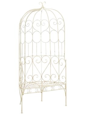 VidaXL Tuinbank 95 cm ijzer antiekwit