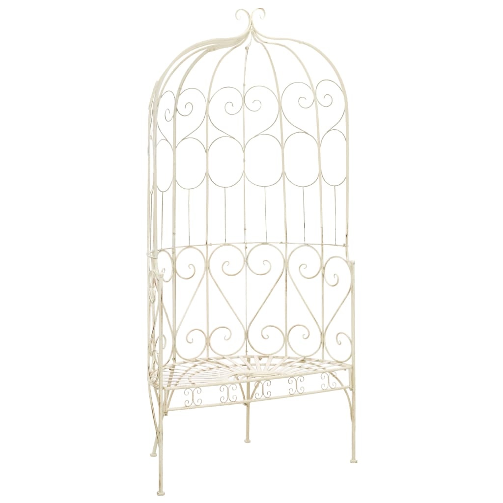 VidaXL Tuinbank 95 cm ijzer antiekwit