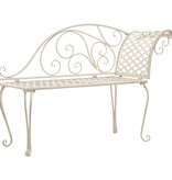 VidaXL Chaise longue 128 cm metaal antiekwit