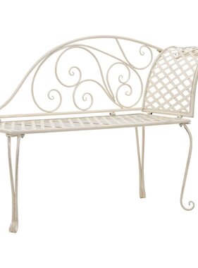 VidaXL Chaise longue 128 cm metaal antiekwit