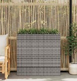 VidaXL Plantenbak verhoogd met 4 potten poly rattan wit