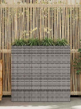 VidaXL Plantenbak verhoogd met 4 potten poly rattan wit