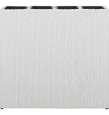VidaXL Plantenbak verhoogd met 4 potten poly rattan wit