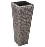 VidaXL Plantenbakken verhoogd 3 st poly rattan grijs