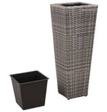 VidaXL Plantenbakken verhoogd 3 st poly rattan grijs