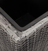 VidaXL Plantenbakken verhoogd 3 st poly rattan grijs