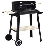 VidaXL Houtskoolbarbecue staand met wieltjes