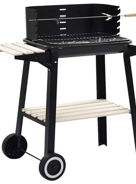 VidaXL Houtskoolbarbecue staand met wieltjes