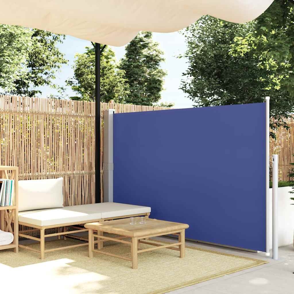 VidaXL Windscherm uittrekbaar 140x300 cm blauw