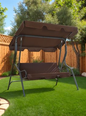 VidaXL Schommelbank 170x110x153 cm koffiekleurig