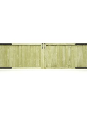 VidaXL Poorten 2 st 300x75 cm geïmpregneerd grenenhout