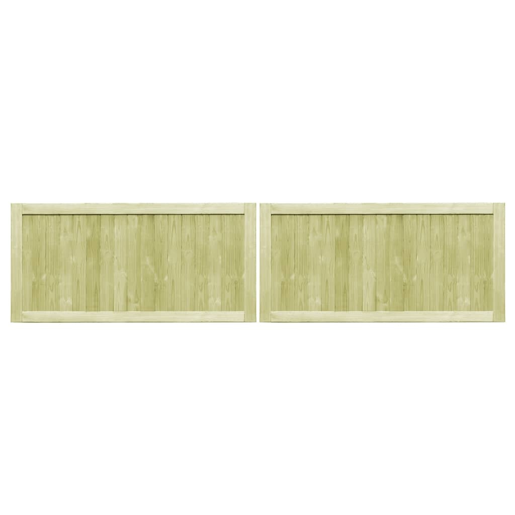 VidaXL Poorten 2 st 300x75 cm geïmpregneerd grenenhout