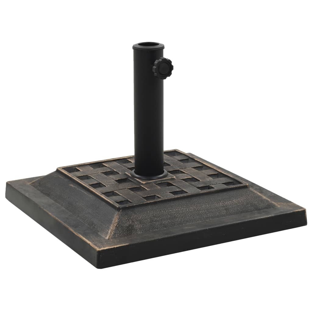 VidaXL Parasolvoet vierkant 12 kg polyresin bronskleurig