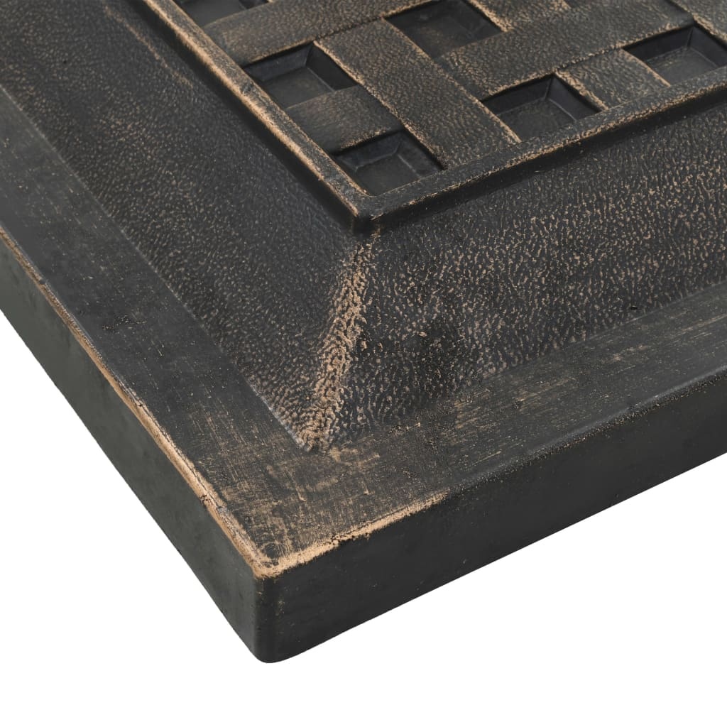 VidaXL Parasolvoet vierkant 12 kg polyresin bronskleurig