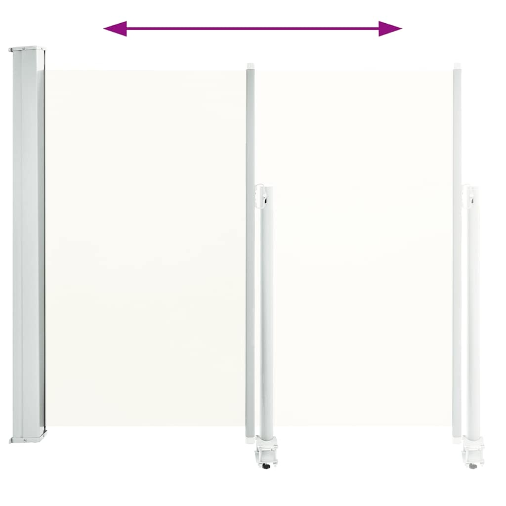 VidaXL Tuinscherm uittrekbaar 120x300 cm crèmekleurig