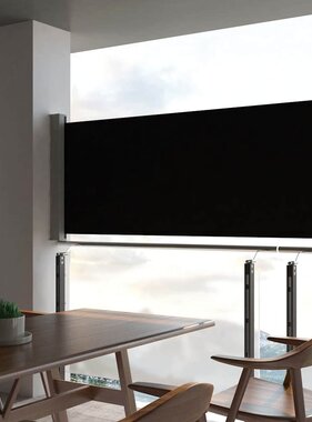 VidaXL Tuinscherm uittrekbaar 100x300 cm zwart