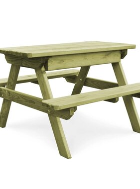 VidaXL Picknicktafel met banken 90x90x58 cm geïmpregneerd grenenhout