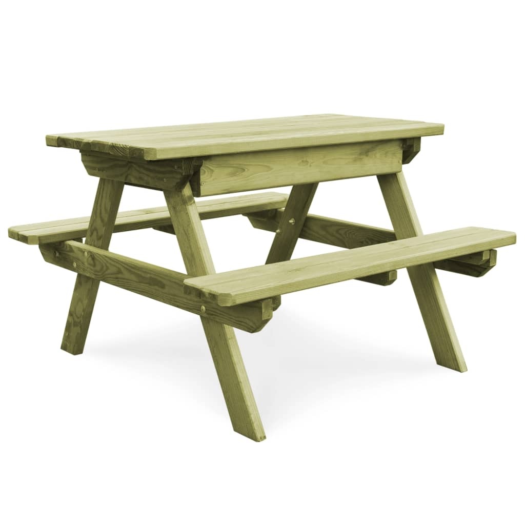 VidaXL Picknicktafel met banken 90x90x58 cm geïmpregneerd grenenhout