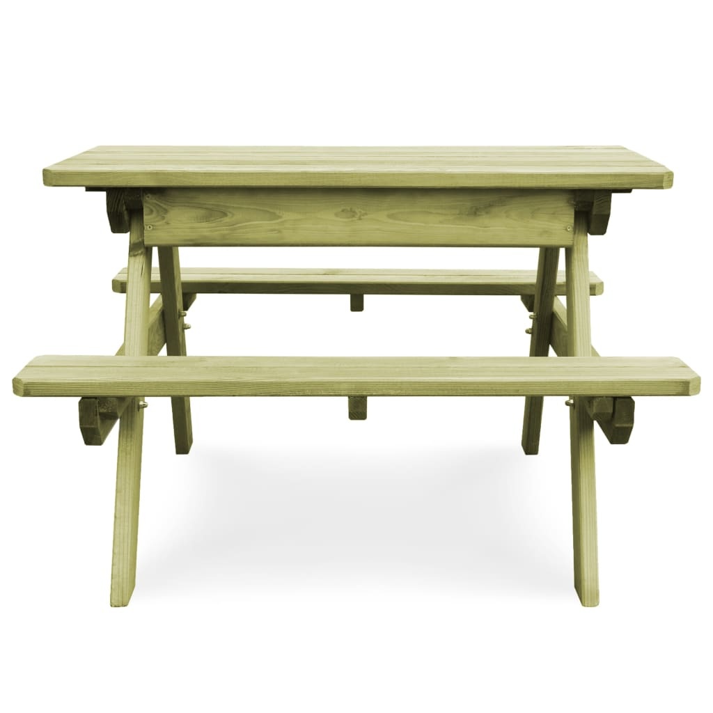 VidaXL Picknicktafel met banken 90x90x58 cm geïmpregneerd grenenhout
