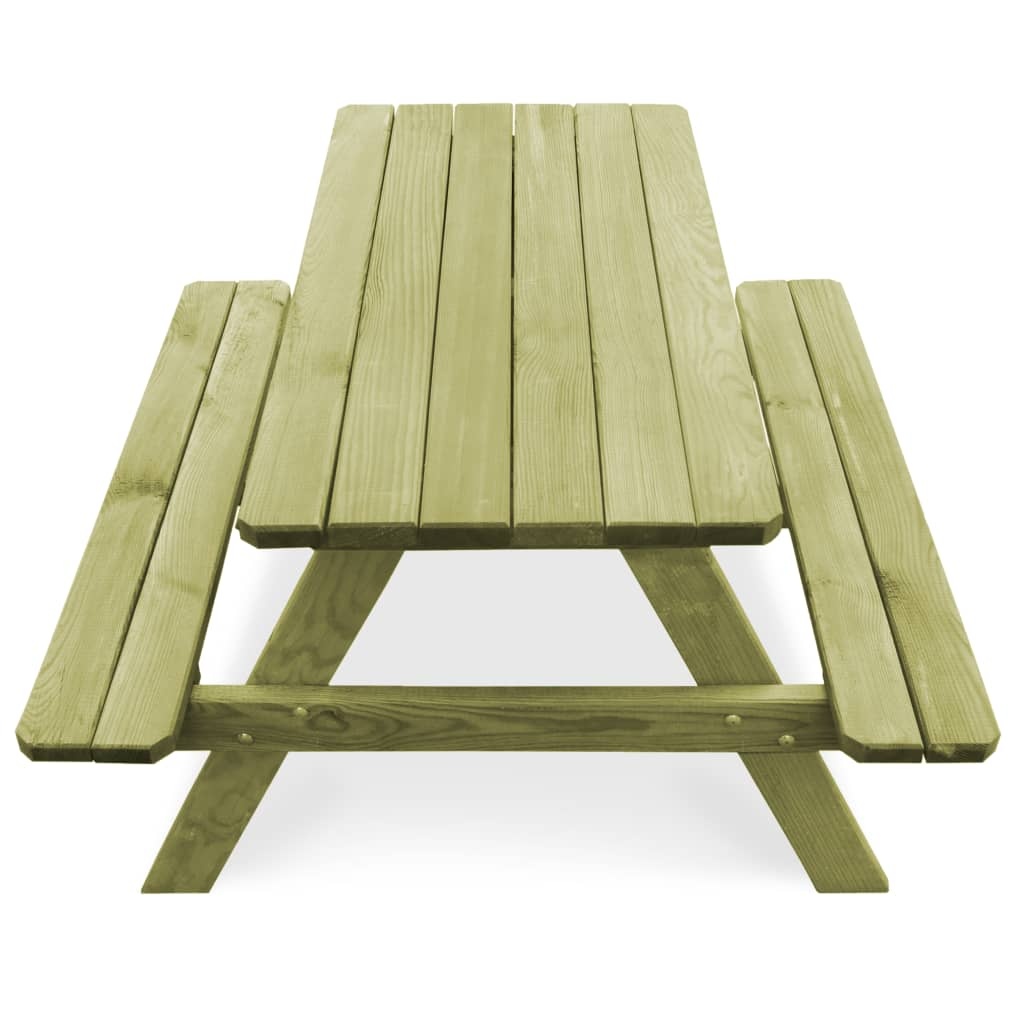 VidaXL Picknicktafel met banken 90x90x58 cm geïmpregneerd grenenhout