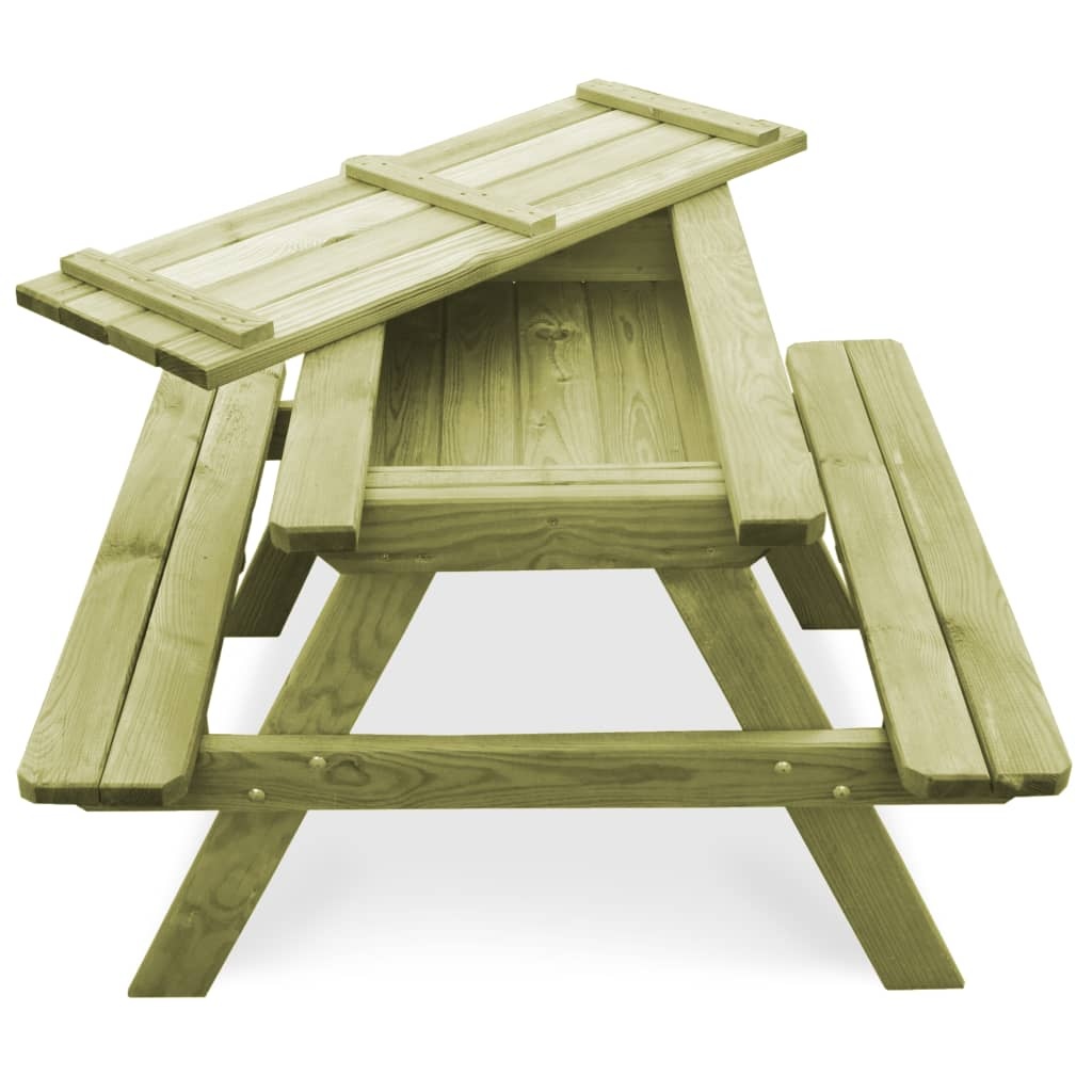 VidaXL Picknicktafel met banken 90x90x58 cm geïmpregneerd grenenhout