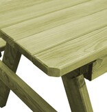 VidaXL Picknicktafel met banken 90x90x58 cm geïmpregneerd grenenhout