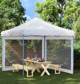 VidaXL Tentwanden 2 st gaas wit en zwart