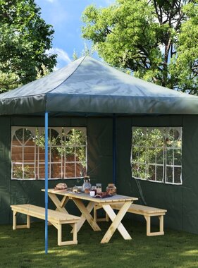 VidaXL Tentwanden met raam PE groen 2 st