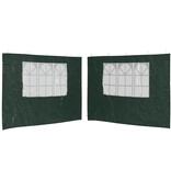 VidaXL Tentwanden met raam PE groen 2 st