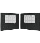 VidaXL Tentwanden met raam PE antraciet 2 st