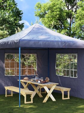 VidaXL Tentwanden met raam PE blauw 2 st