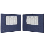 VidaXL Tentwanden met raam PE blauw 2 st