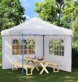 VidaXL Tentwanden met raam PE wit 2 st