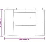 VidaXL Tentwanden met raam PE wit 2 st