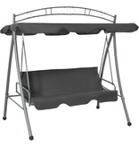 VidaXL Schommelbank voor buiten met dak 198x120x205 cm staal antraciet