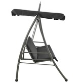 VidaXL Schommelbank voor buiten met dak 198x120x205 cm staal antraciet