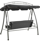 VidaXL Schommelbank voor buiten met dak 198x120x205 cm staal antraciet