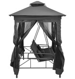 VidaXL Schommelbank voor buiten met dak 220x160x240 cm staal antraciet