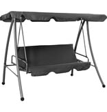 VidaXL Schommelbank voor buiten met dak 192x118x175 cm staal antraciet