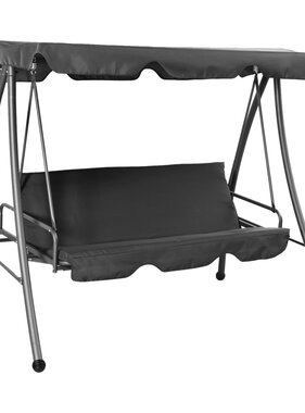 VidaXL Schommelbank voor buiten met dak 192x118x175 cm staal antraciet
