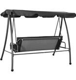 VidaXL Schommelbank voor buiten met dak 192x118x175 cm staal antraciet