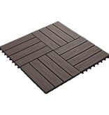 VidaXL Terrastegels diep reliëf 30x30 cm 1 m² HKC donkerbruin 11 st