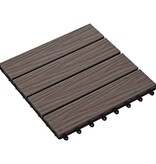 VidaXL Terrastegels diep reliëf 30x30 cm 1 m² HKC donkerbruin 11 st