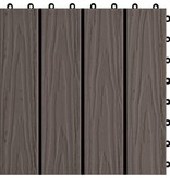 VidaXL Terrastegels diep reliëf 30x30 cm 1 m² HKC donkerbruin 11 st