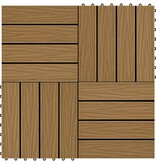 VidaXL Terrastegels diep reliëf 30x30 cm 1 m² HKC teakkleur 11 st