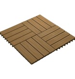 VidaXL Terrastegels diep reliëf 30x30 cm 1 m² HKC teakkleur 11 st