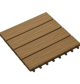 VidaXL Terrastegels diep reliëf 30x30 cm 1 m² HKC teakkleur 11 st