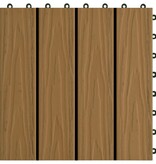 VidaXL Terrastegels diep reliëf 30x30 cm 1 m² HKC teakkleur 11 st