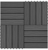 VidaXL Terrastegels diep reliëf 30x30 cm 1 m² HKC zwart 11 st